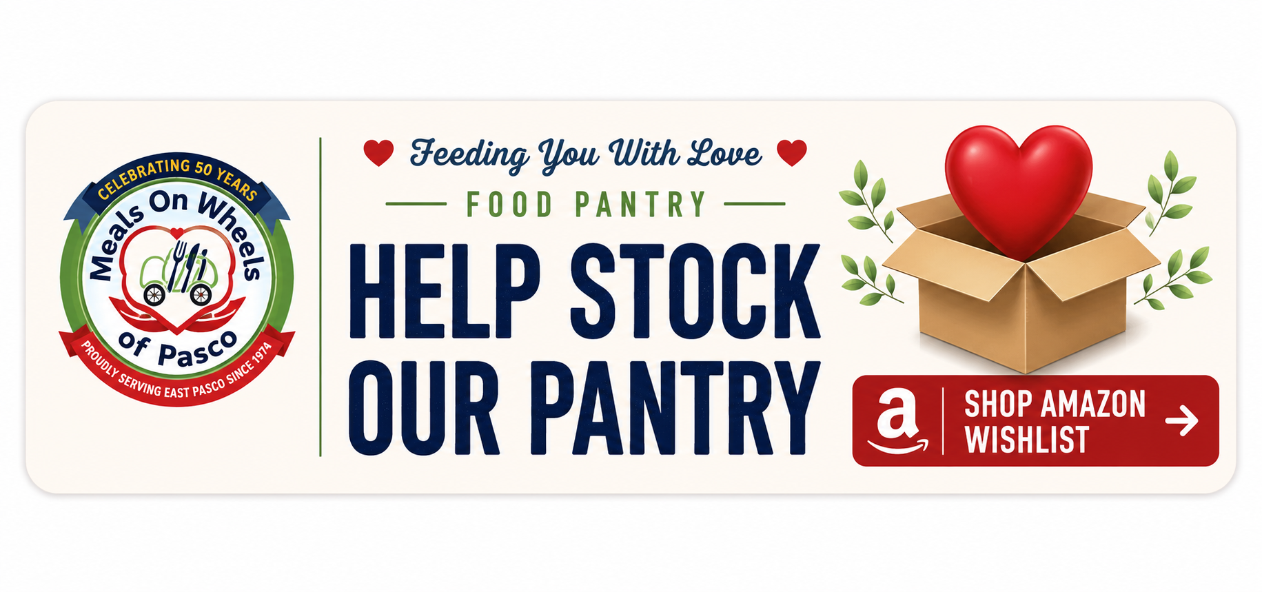 Help Stock Our Pantry. Shop our Amazon Wishlist.