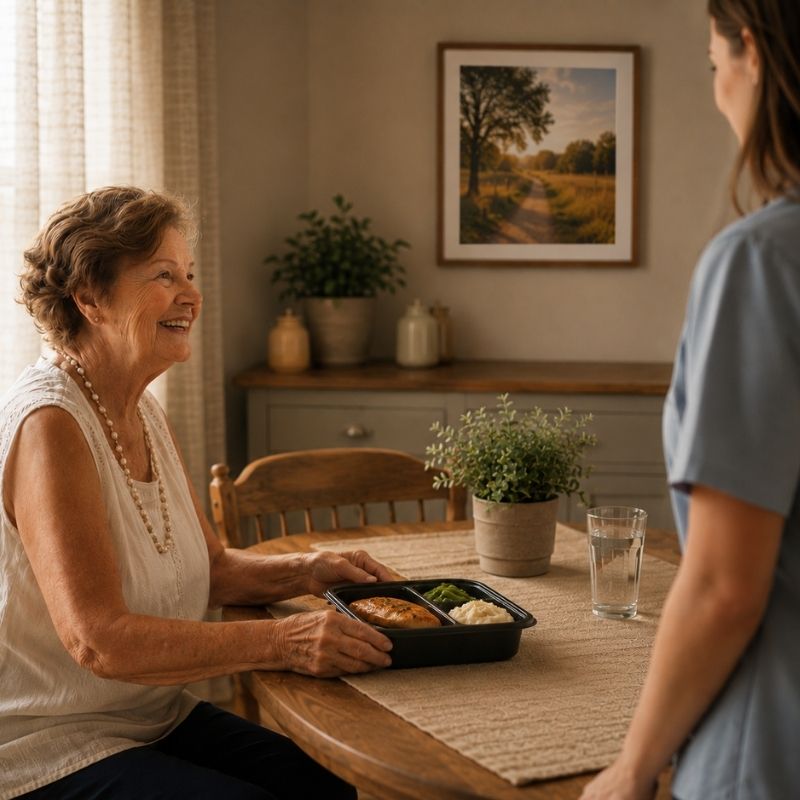 Homebound senior receiving a meal